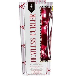 Maison De Base 4 Pc. Heatless Curler Country Chic Red Check Satin Hair Roller